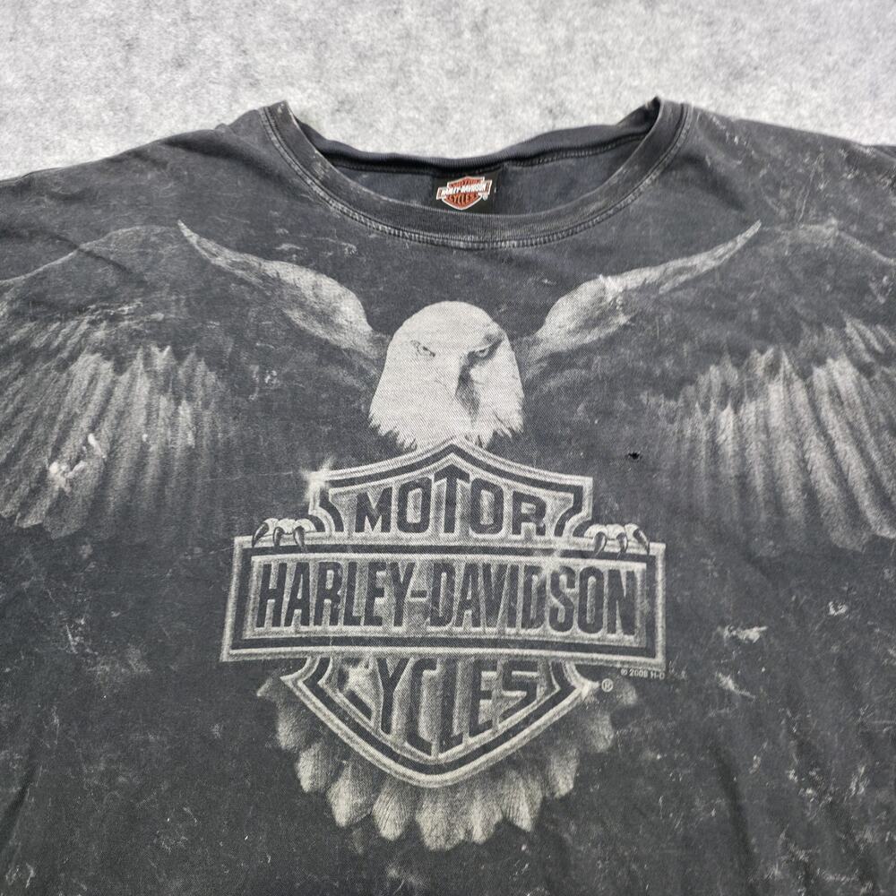 VTG Y2K Harley Davidson Motorcycles Shirt Mens XL Black Eagle Wings Graphic USA - Picture 4 of 14